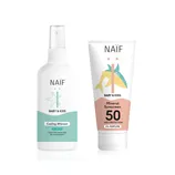 NAÏF SUN DUO Ochranný krém na opaľovanie SPF 50 a Sprej po opaľovaní