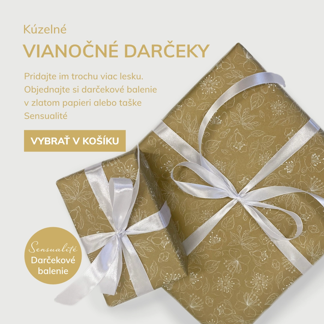 Kúzelné
VIANOČNÉ DARČEKY

Pridajte im trochu viac lesku. Objednajte si darčekové balenie v zlatom papieri alebo taške Sensualité
