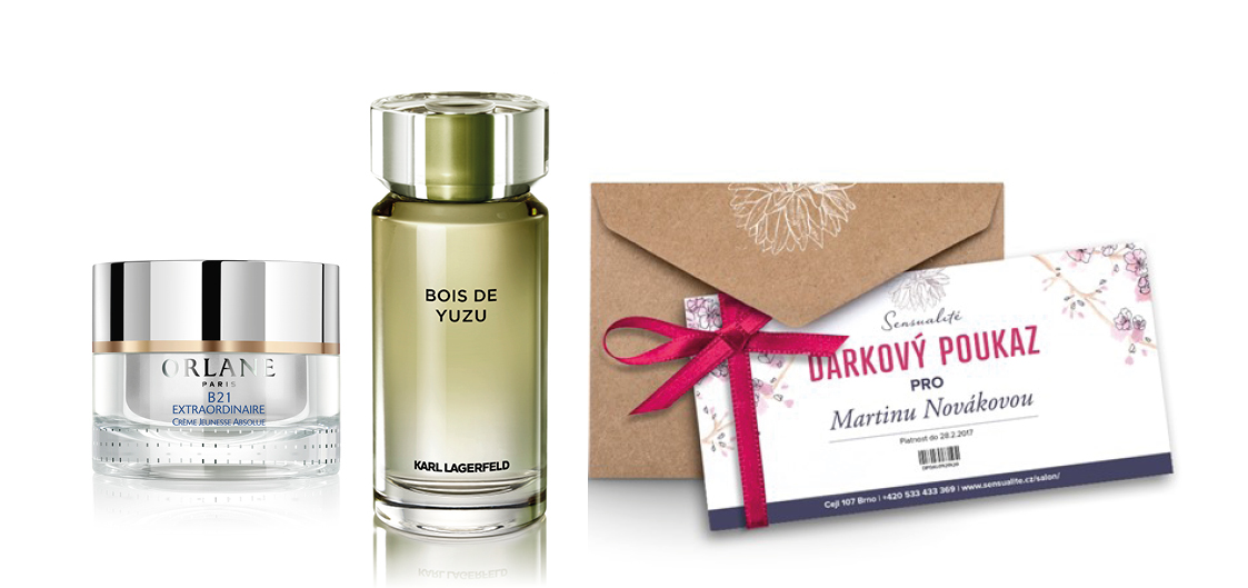 dárky na Vánoce pro muže Karl Lagerfeld, Orlane a dárkový poukaz