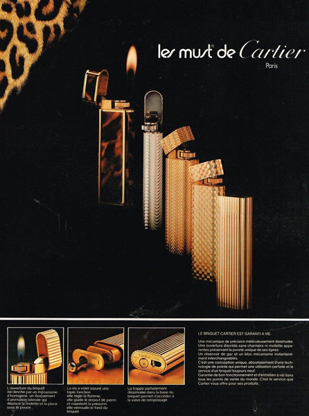 Reklama na zapalovač Cartier